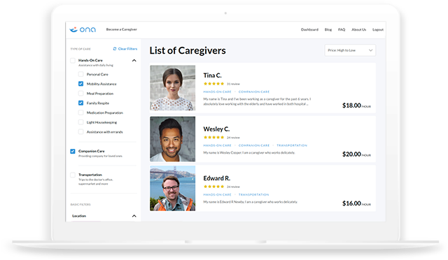 List of Caregivers